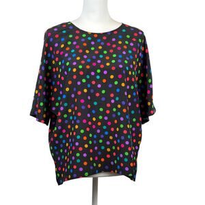 Vintage Jaeger Silk Polka Dot Blouse Size L